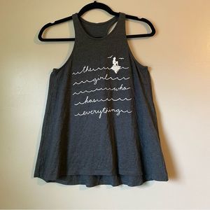 Disney The Little Mermaid Graphic Waves Ariel Racerback Heather Grey Tank Top